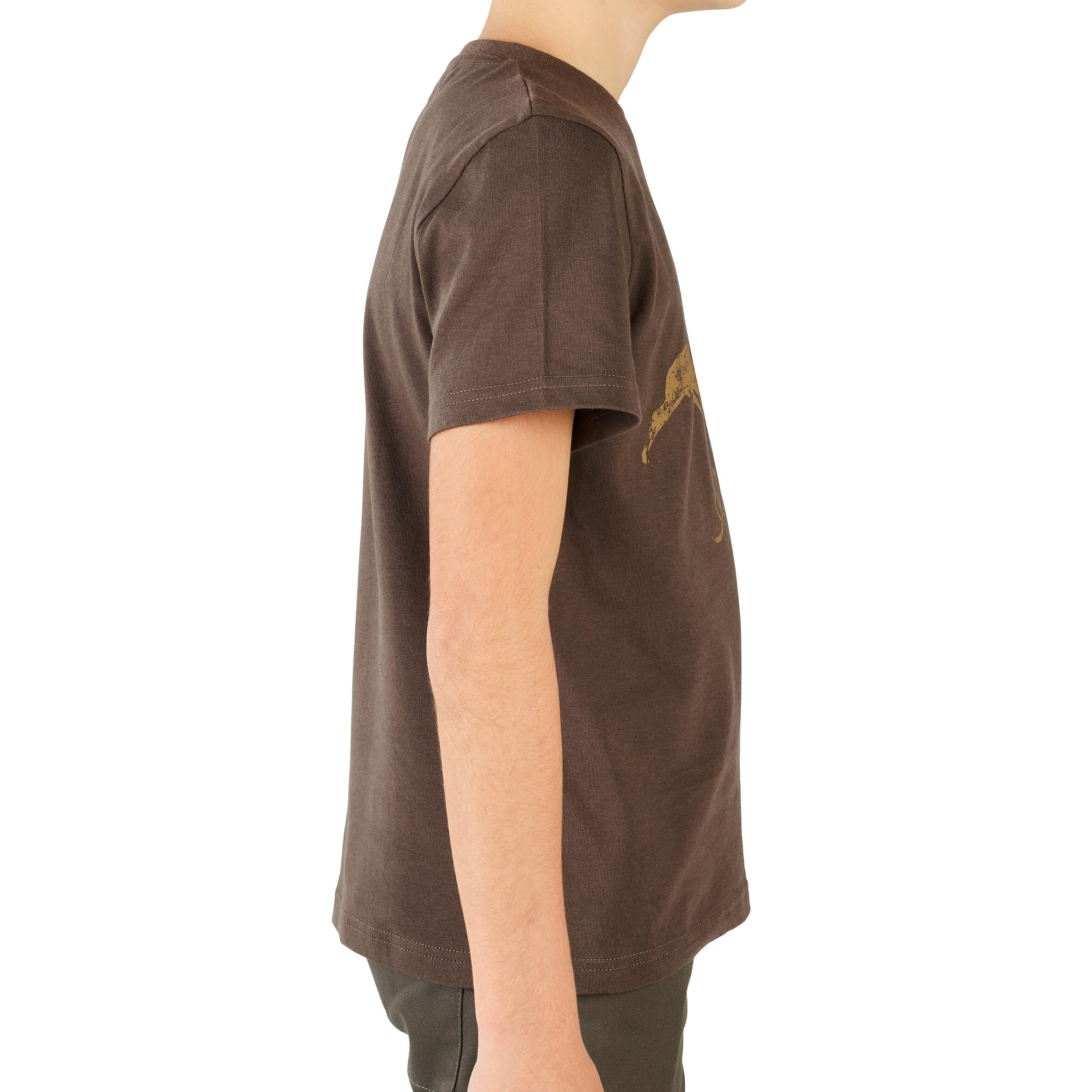 Junior Hunting Short-sleeved Cotton T-SHIRT - 100 LTD 
 2 brown deer 5/6