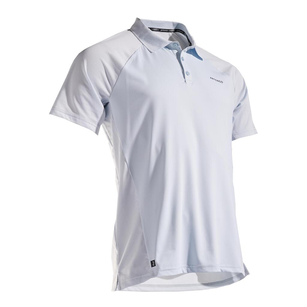 Tennis-Poloshirt Dry 500 Herren blau/weiss