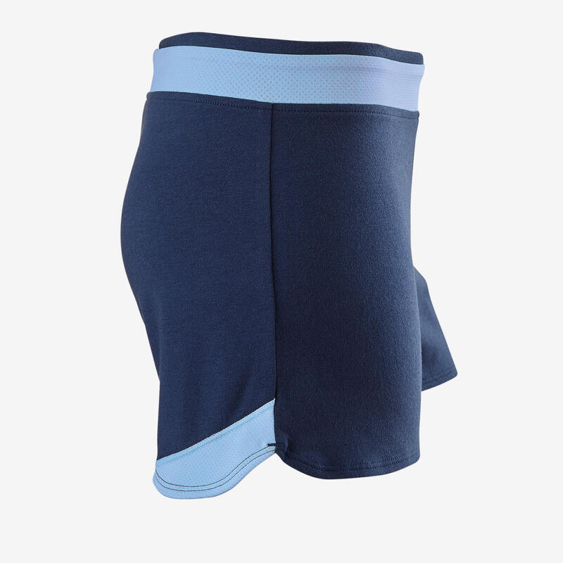 Pantalon scurt 500 educație fizică respirant albastru cu imprimeu fete