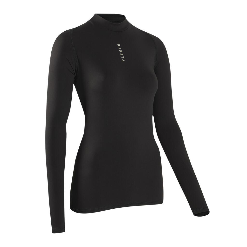 Adult Long-Sleeved Thermal Football Base Layer Top Keepcomfort 100 - Black