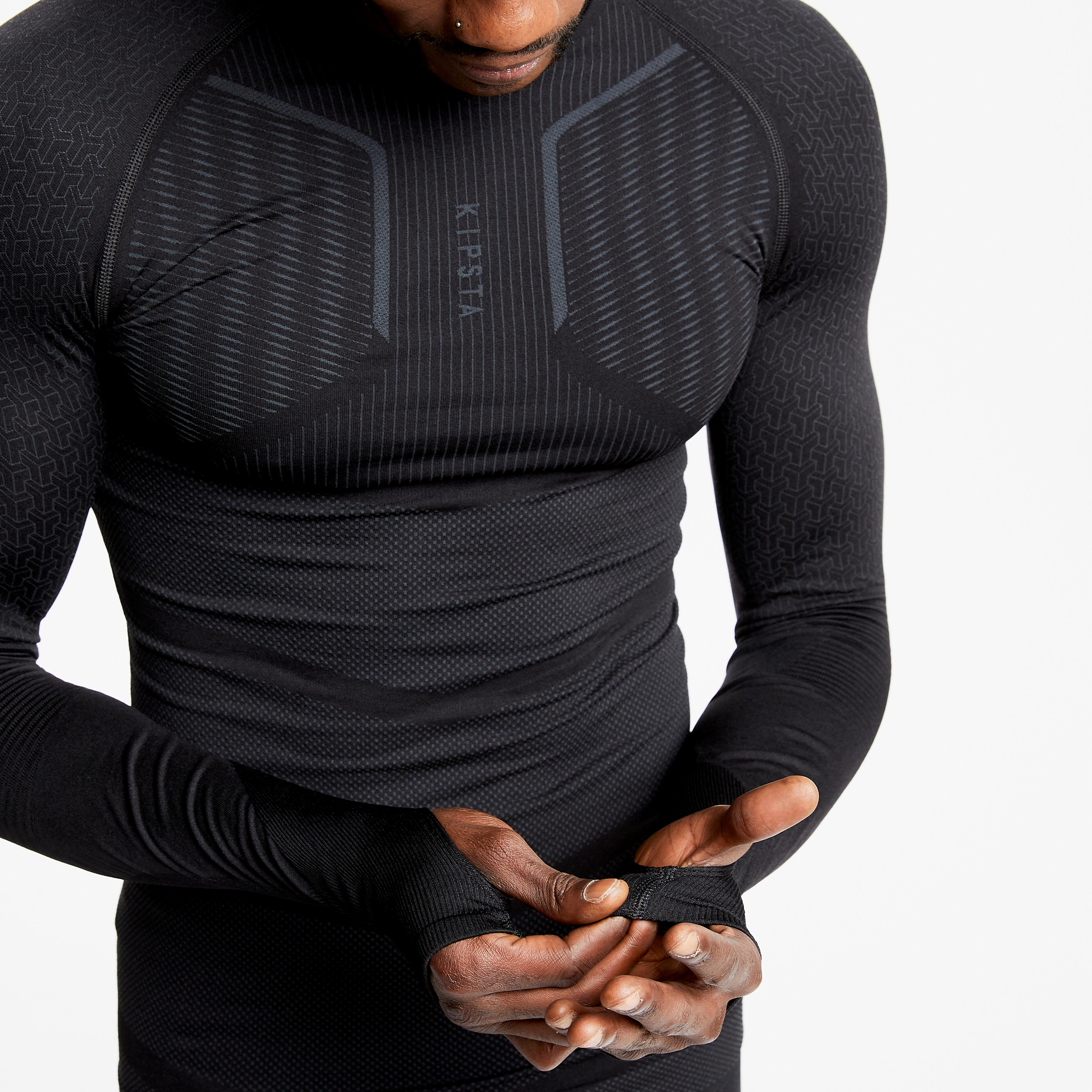 Playera Térmica Fútbol Kipsta Keepdry 500 Manga Larga Adulto Negro -  Decathlon