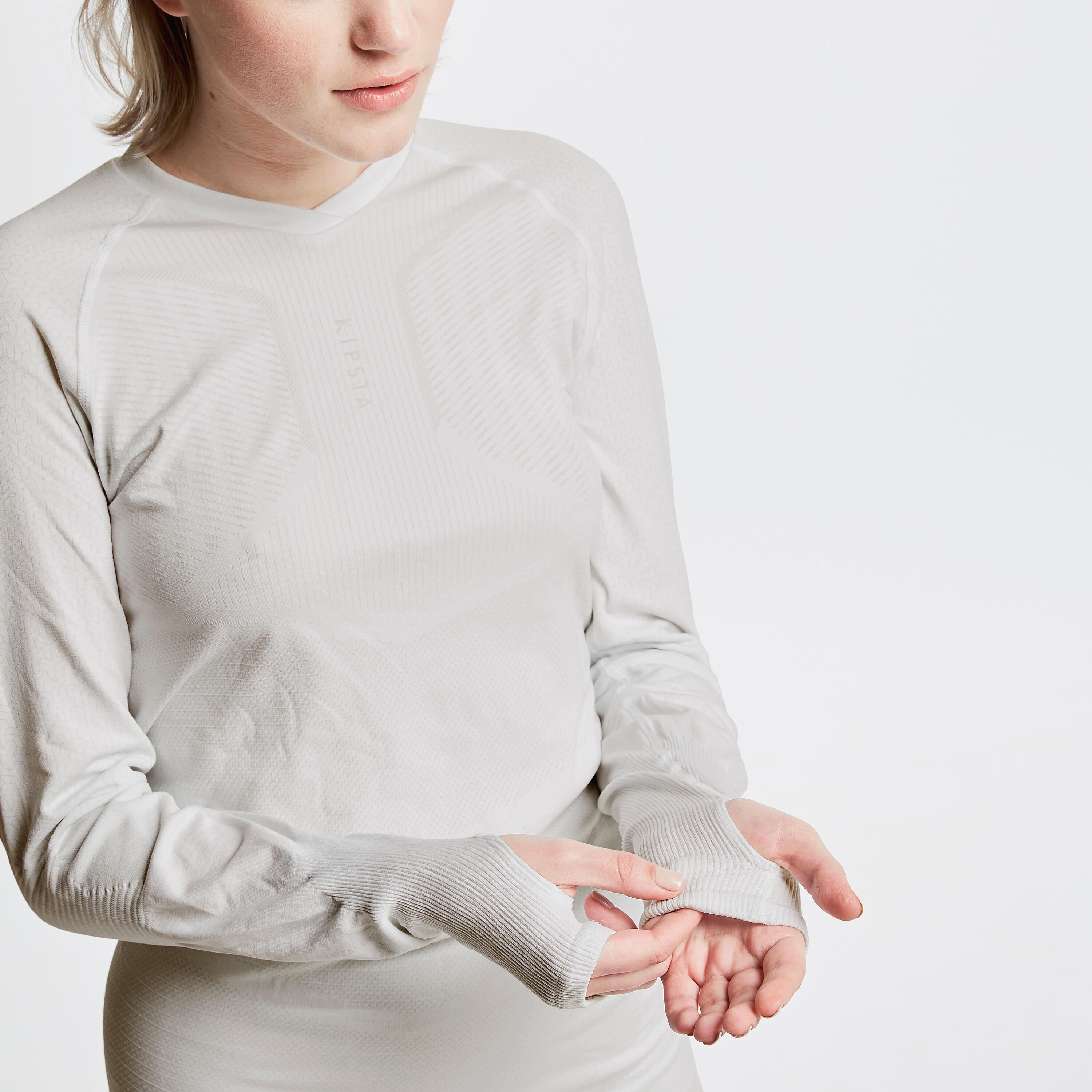 Sous-vêtement Keepdry 500 adulte manches longues blanc 6/17