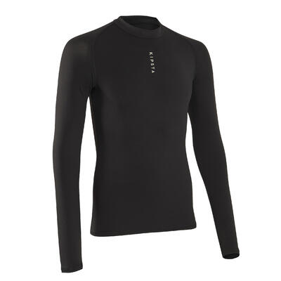 Adult long-sleeved football base layer top keepdry 100 - black