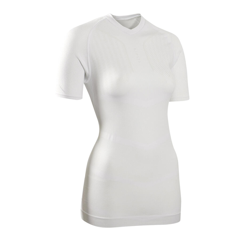 Adult Short-Sleeved Thermal Base Layer Top Keepdry 500 - White