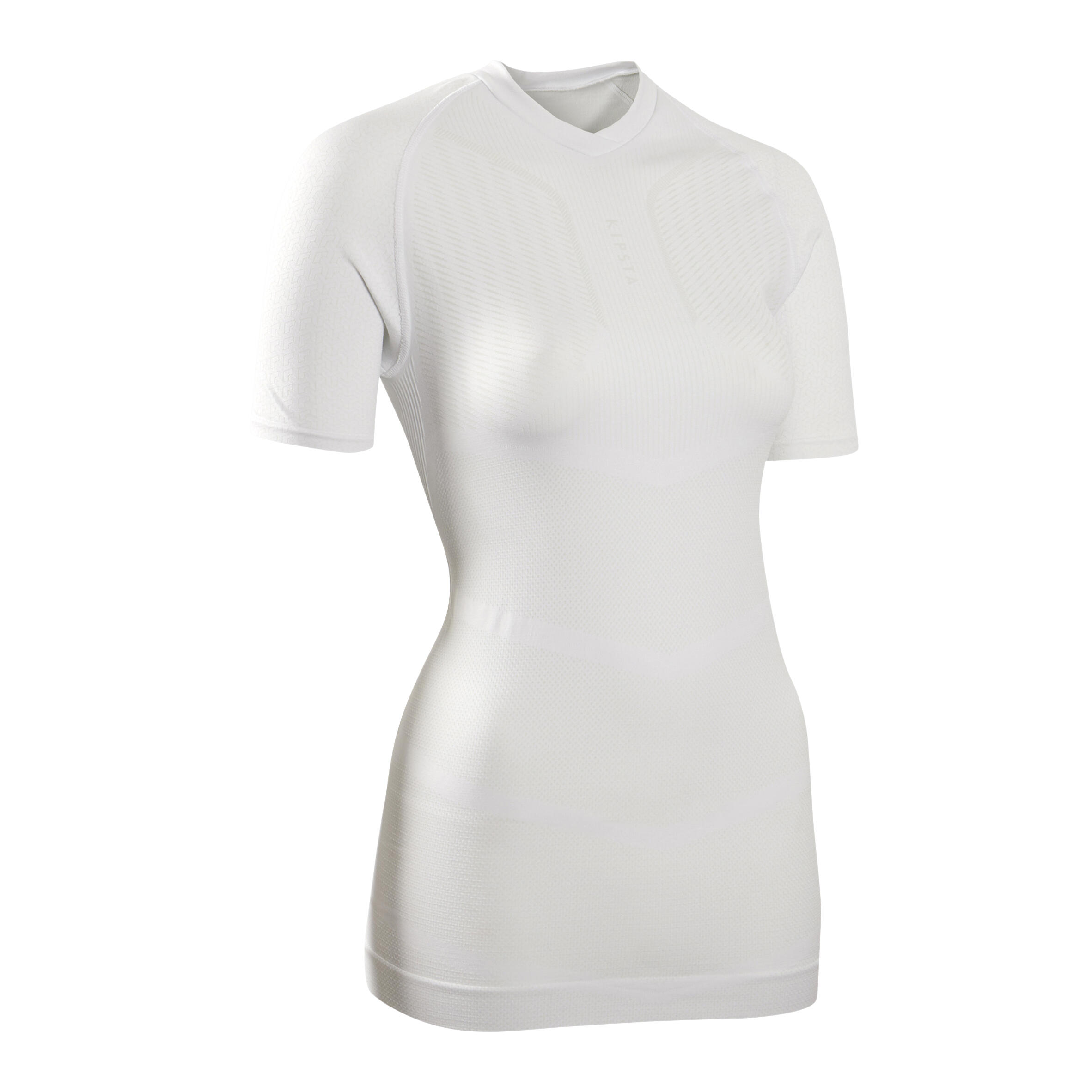 Adult Short-Sleeved Thermal Base Layer Top Keepdry 500 - White 2/7