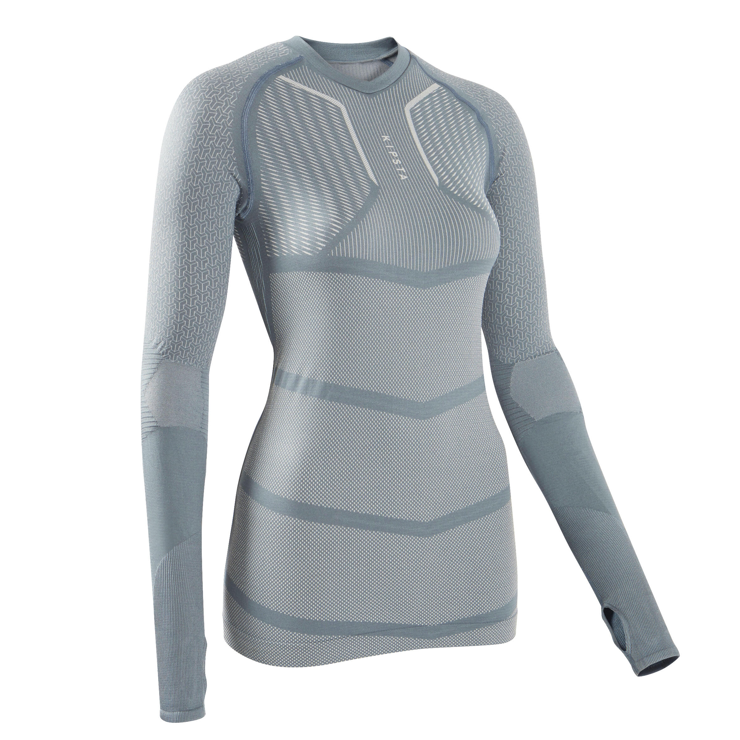 Adult breathable football base layer, light grey 3/16