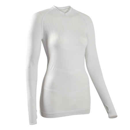 Adult Long-Sleeved Base Layer Keepdry 500 - White
