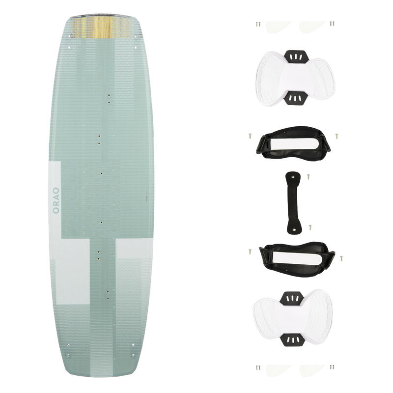KITESURFING BOARD “TWIN-TIP 500" - CARBON - 132X39 CM (PADS AND STRAPS INCLUDED)