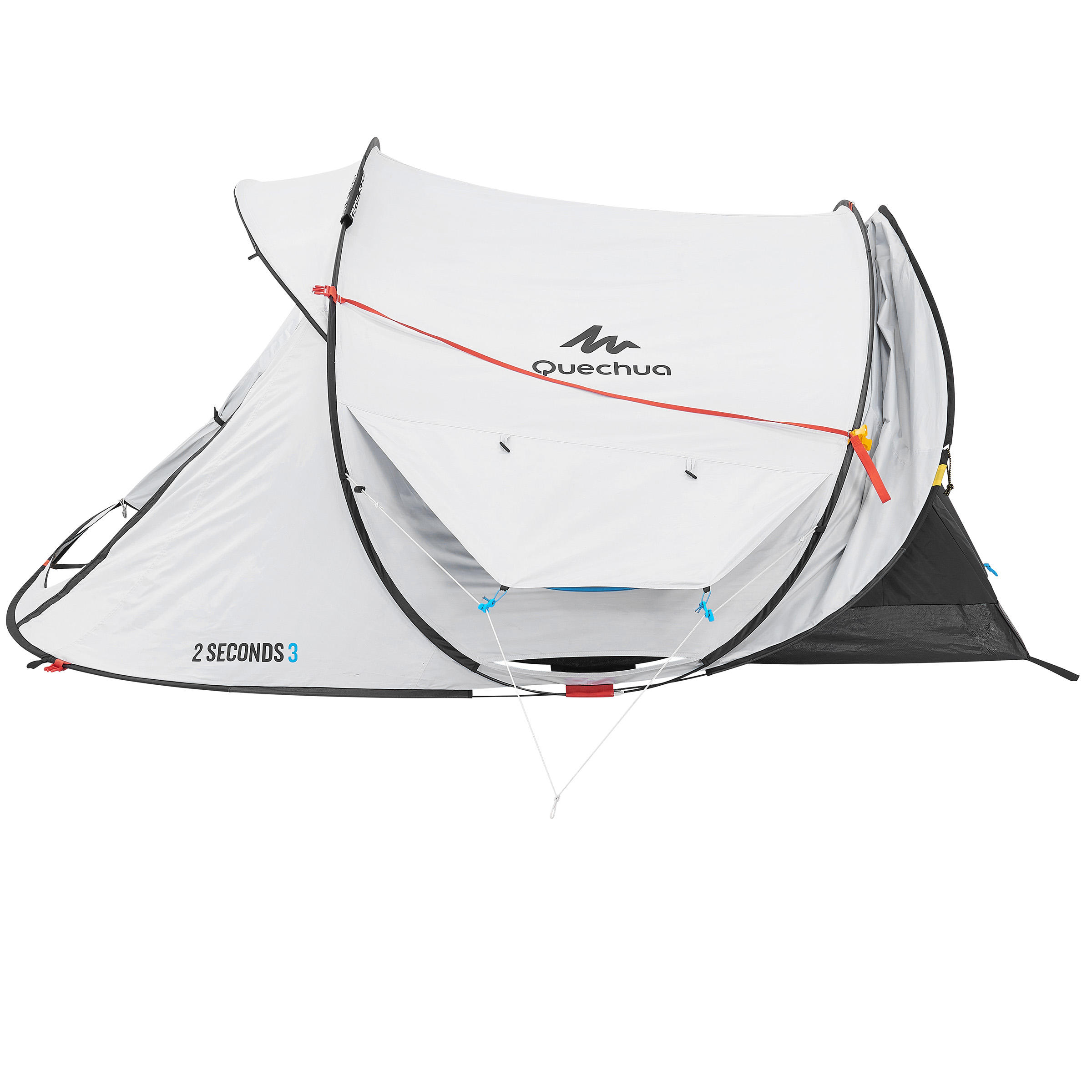 3-Person Camping Tent - 2 Seconds Fresh & Black White - QUECHUA