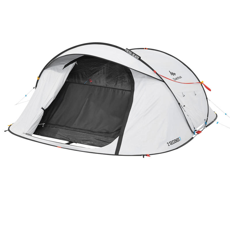 Installeren Tenen knal Pop up tent - 3 personen - 2 Seconds - Fresh & Black | QUECHUA |  Decathlon.nl