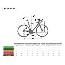 Comfortable carbon fork and disc brake gravel bike, green
