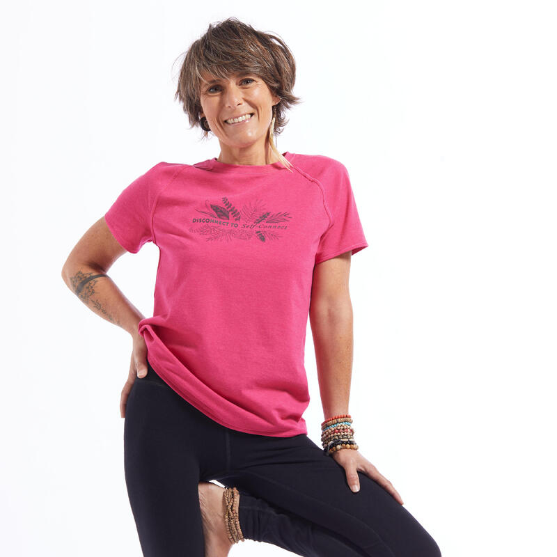 Tricou eco Yoga Ușoară roz Damă
