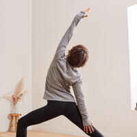 Organic Cotton Long-Sleeved Yoga T-Shirt - Grey