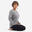 Shirt met lange mouwen voor zachte yoga dames biologisch katoen grijs