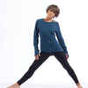 Langarmshirt Damen Yoga Biobaumwolle - blau