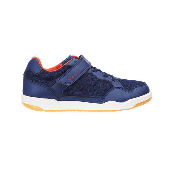 Zapatillas con tira autoadherente de bádminton Niños Perfly BS160 azul marino