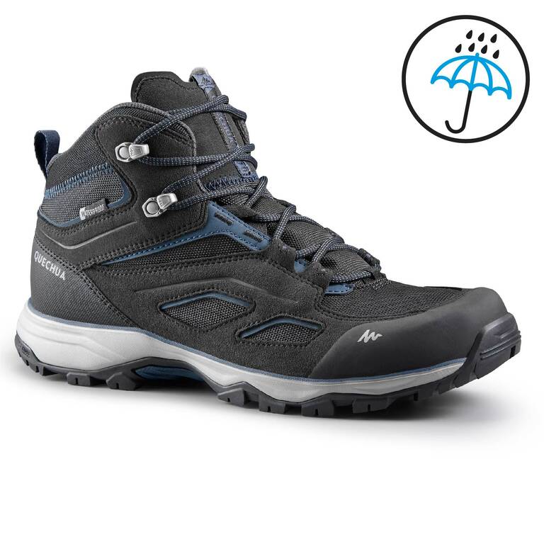 Men Waterproof Hiking Shoes MH100 Black