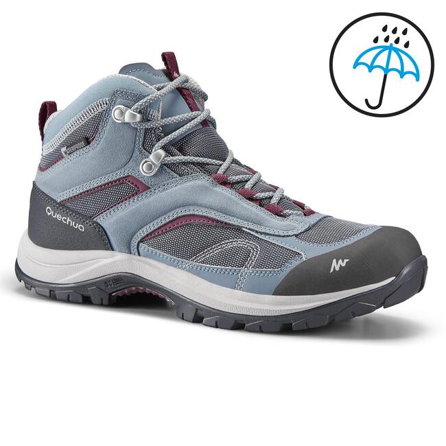 Women’s Hiking Shoes WATERPROOF MH100 Midankle Brown