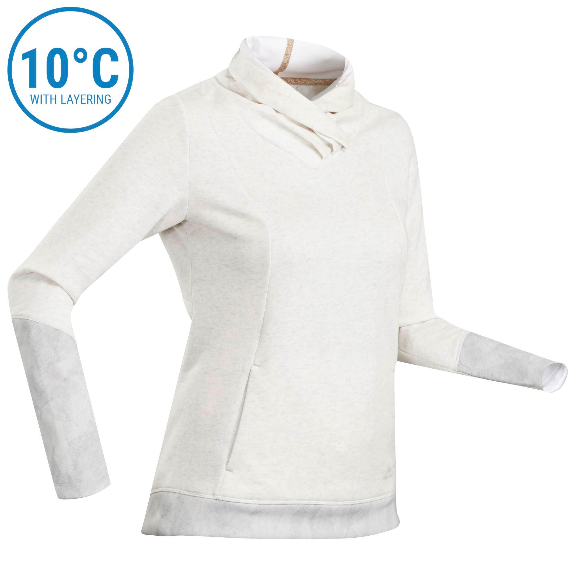

Women' Sweater NH500 Hiking Pullover - White -  By QUECHUA | Decathlon