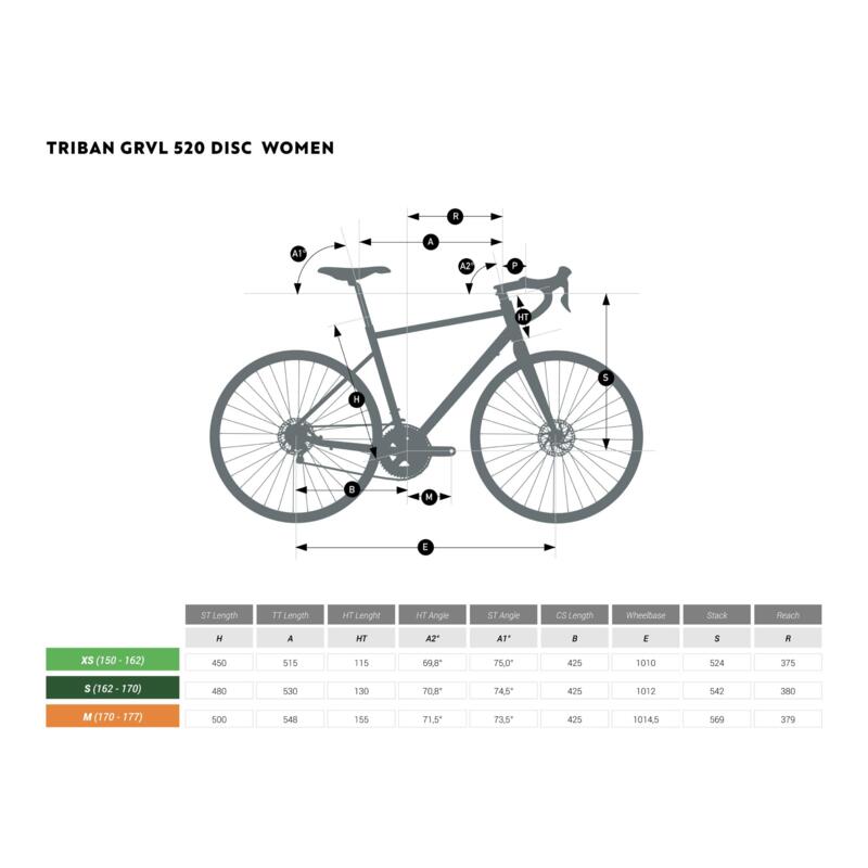 BICICLETĂ DE ȘOSEA CICLOTURISM - RC520 105 PROWHEEL DAMĂ