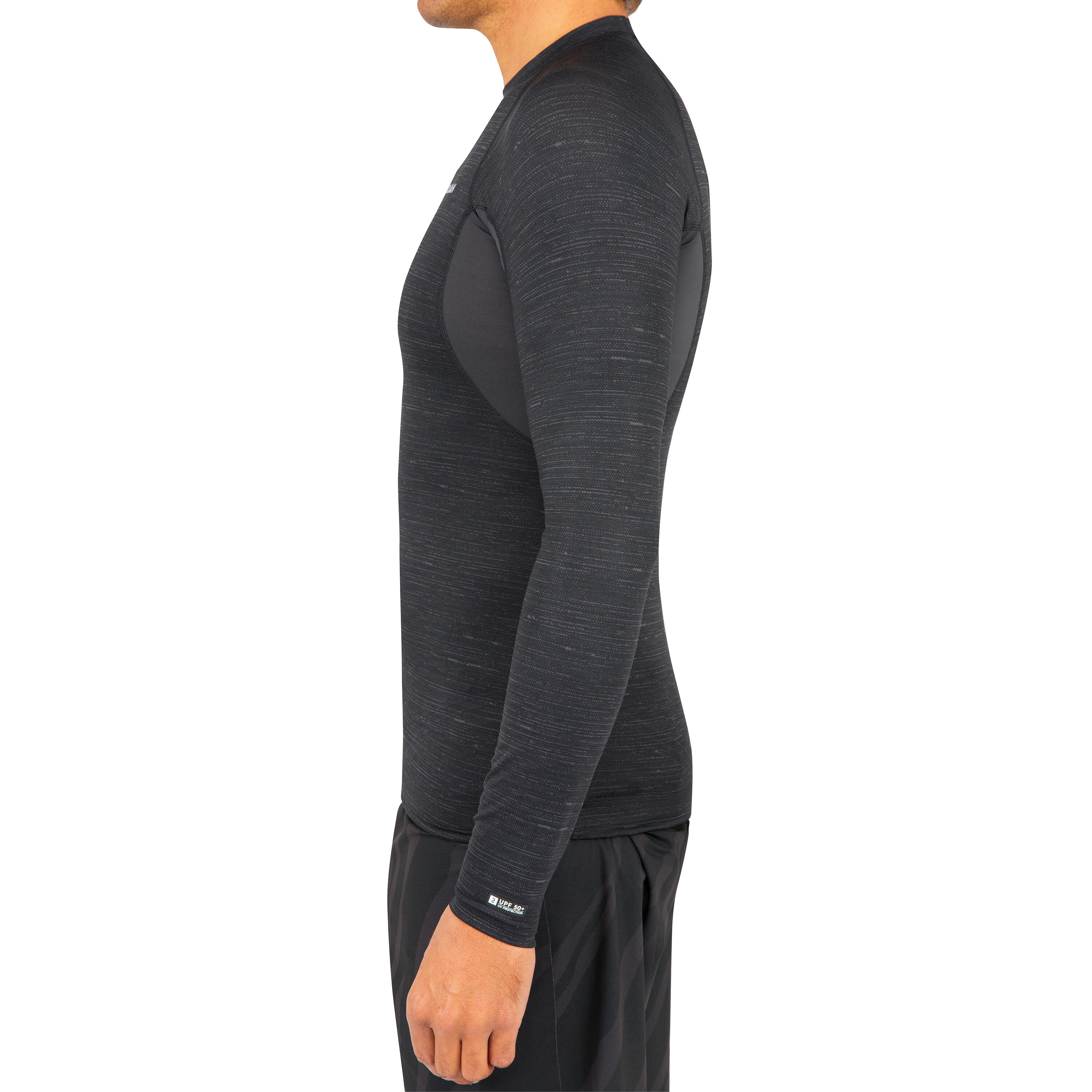 Men's Surfing Long Sleeve UV Protection Top T-Shirt 900 - Black 2/6