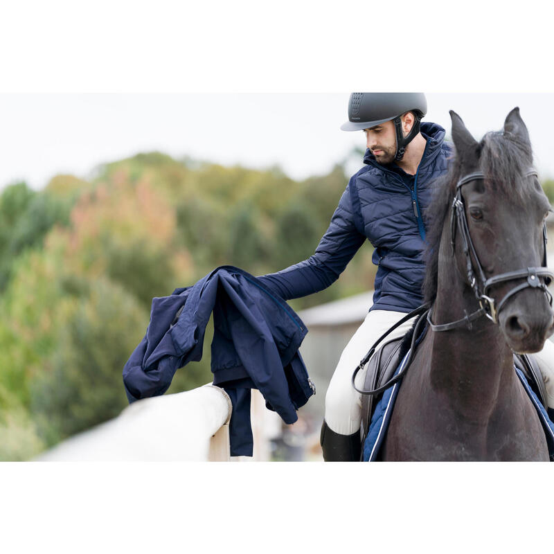 Doudoune équitation Homme légère bleu noir/bleu turquin