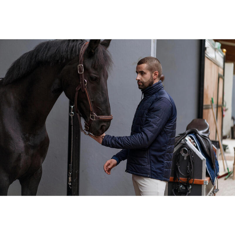 Blouson équitation homme imperméable bleu noir/bleu turquin.