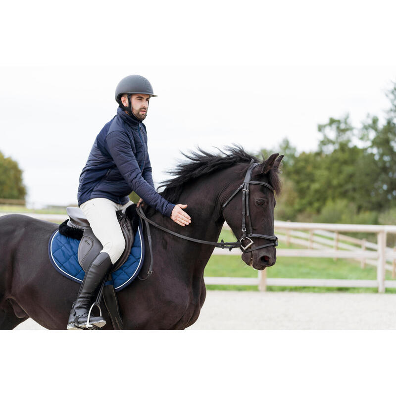 Doudoune équitation Homme légère bleu noir/bleu turquin