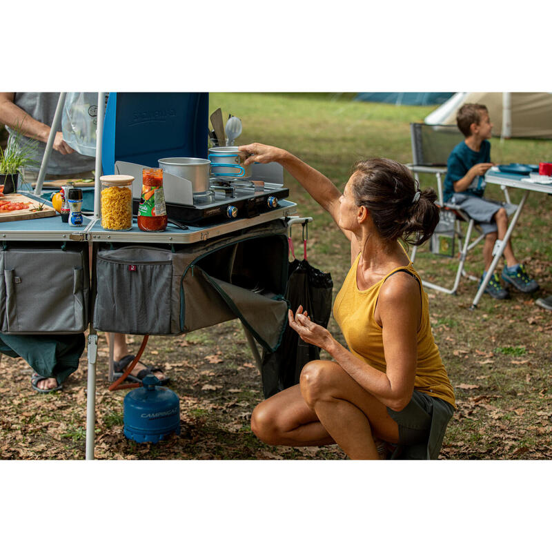 Mueble de cocina multiuso para camping