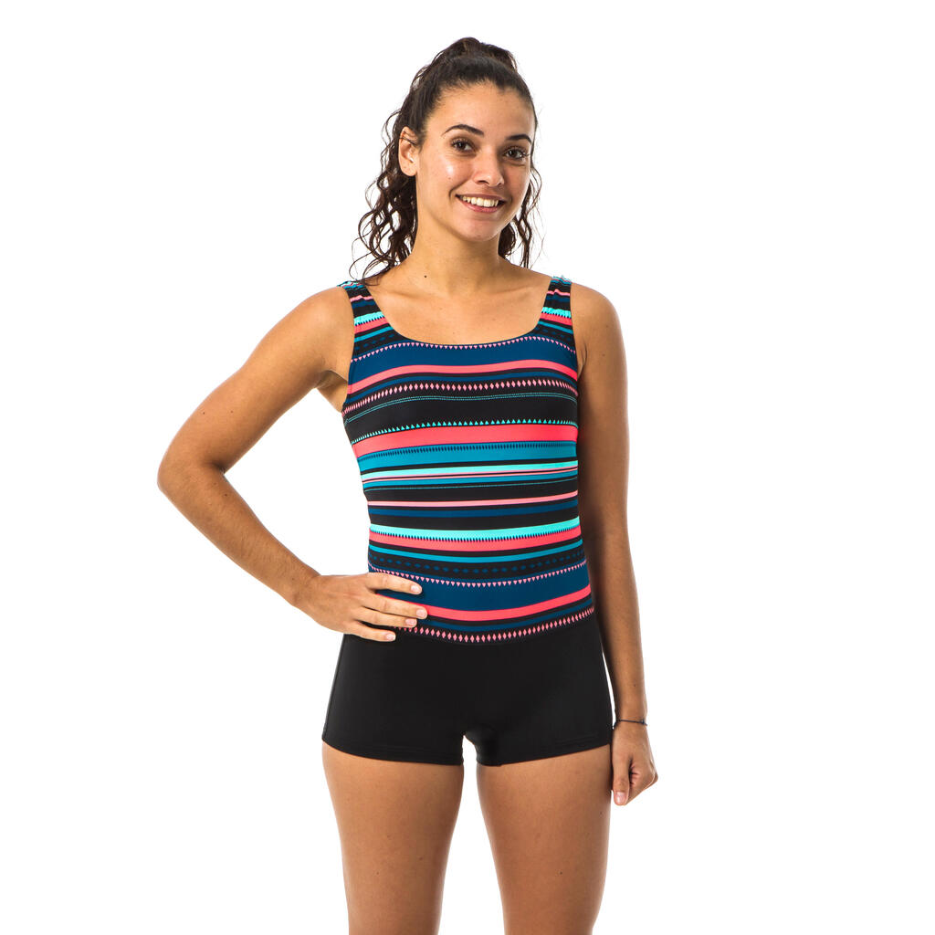 Women's Swimming 1-piece Shorty Swimsuit Heva Mexi - Black