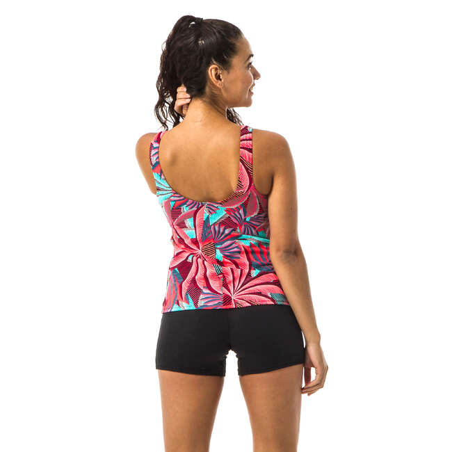 Baddräkt Heva Tankini Dam hot red NABAIJI DECATHLON