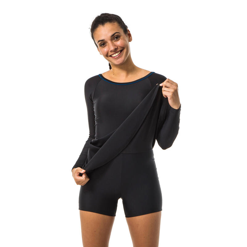 Women's Una Sleeve one-piece swimsuit - black