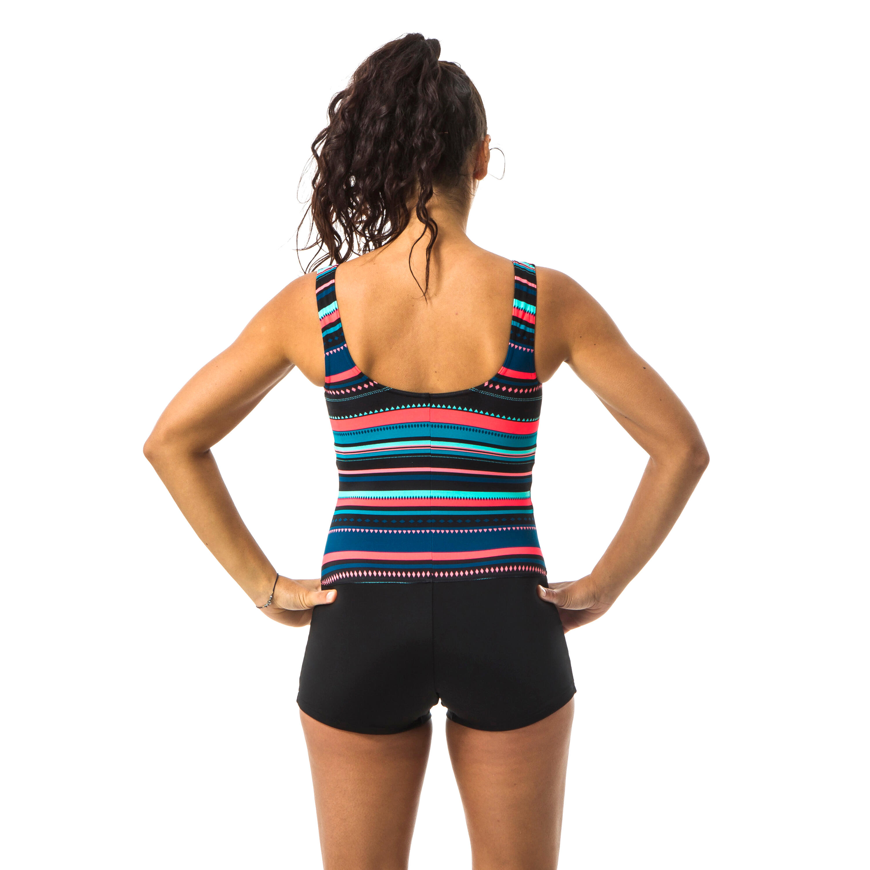 Women's Swimming 1-piece Shorty Swimsuit Heva Mexi - Black 3/7