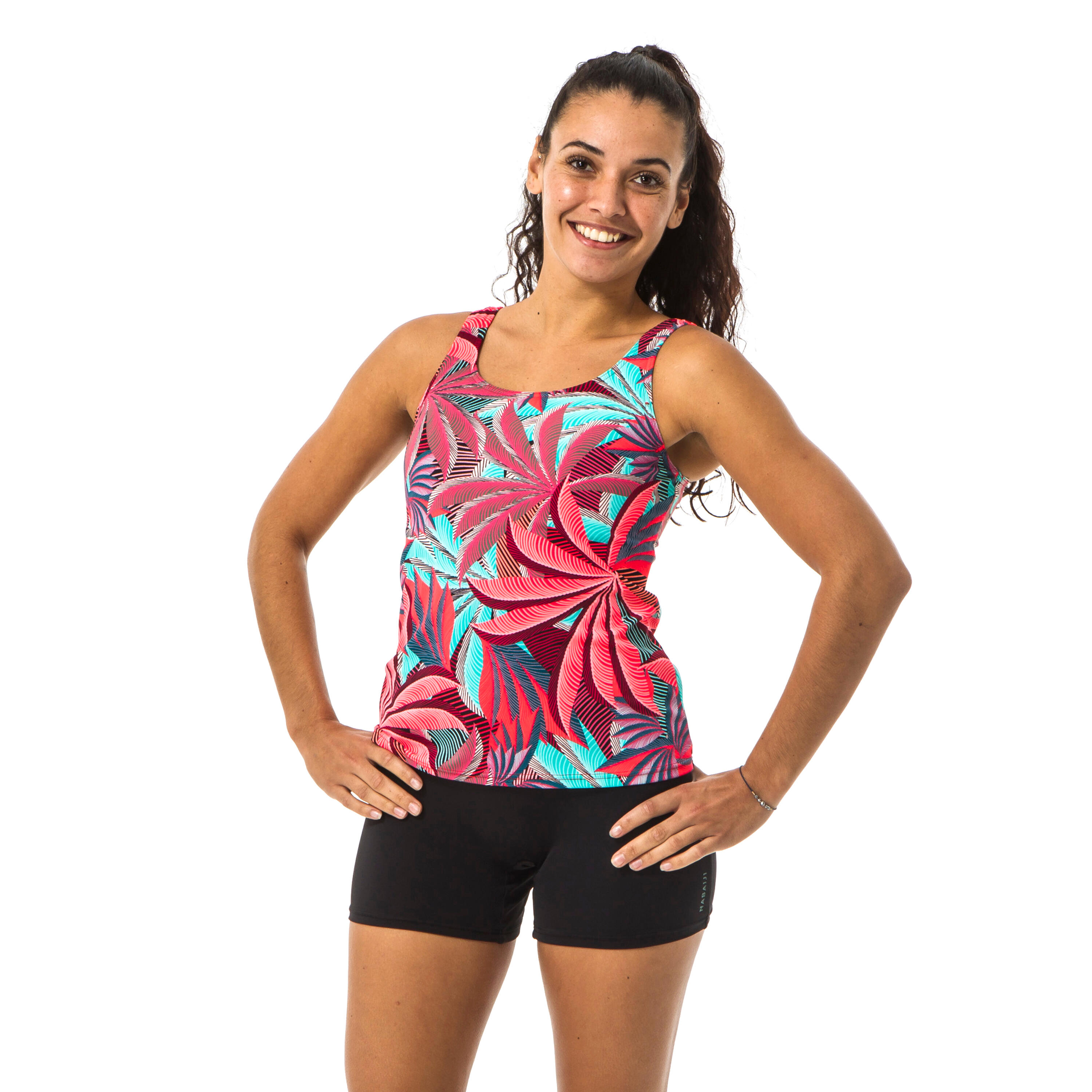 Women's swimsuit one-piece shorty Tankini Heva hot red 2/9