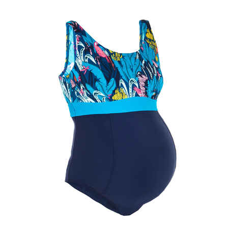 Romane 100 Women's Maternity Swimsuit -  Yuka / Navy Blue
