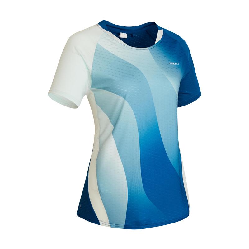 T-shirt badminton donna 560 azzurra