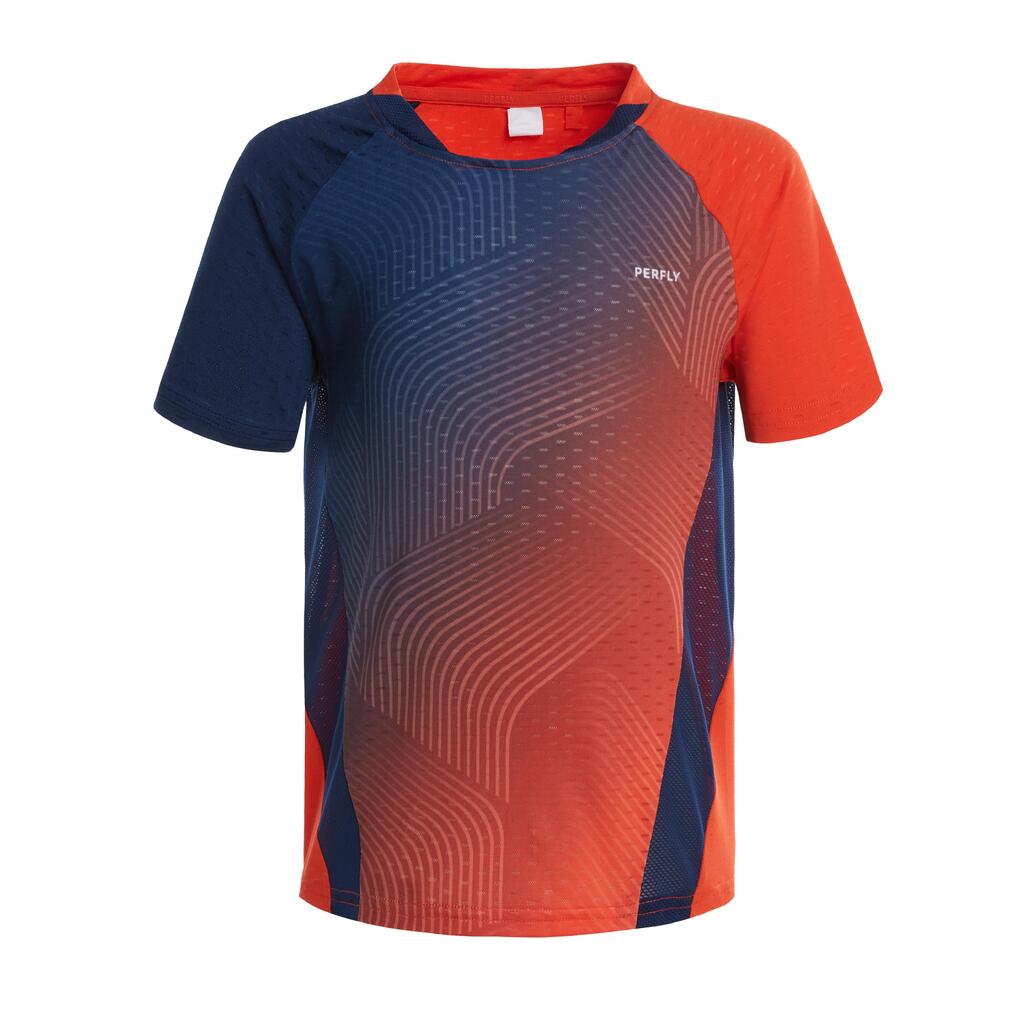 MAJICA ZA BADMINTON 560 DEČJA - CRVENO/MORNARSKO PLAVA
