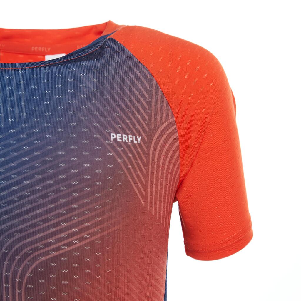 MAJICA ZA BADMINTON 560 DEČJA - CRVENO/MORNARSKO PLAVA