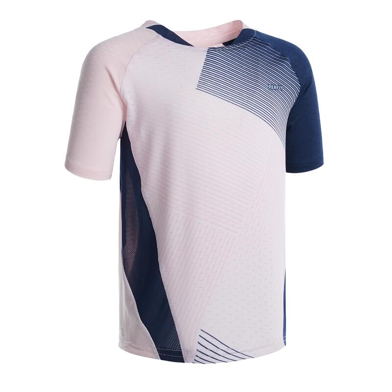 BADMINTONSHIRT VOOR KINDEREN 560 ROZE MARINEBLAUW
