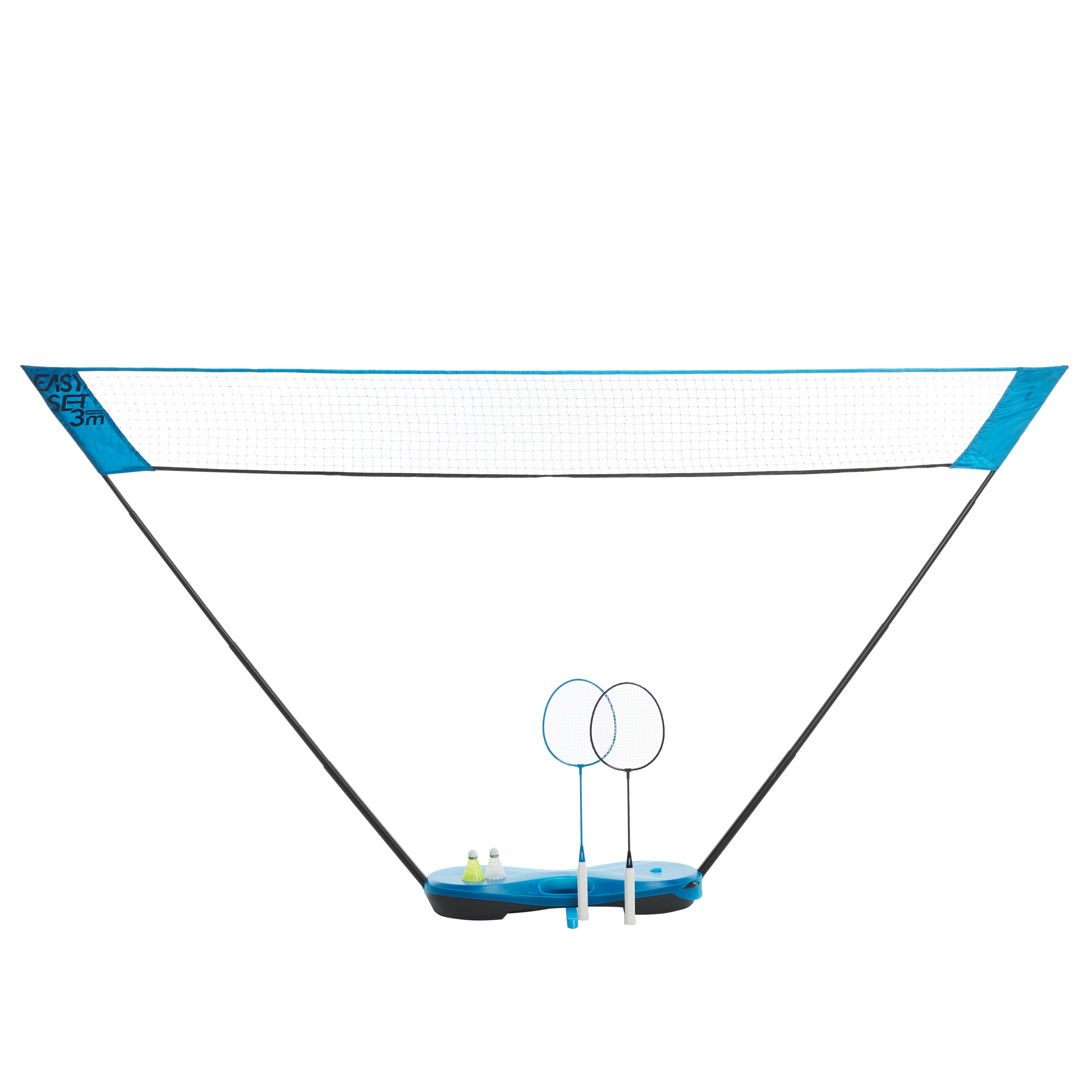 Set Easy Badminton + Fileu 3 m Albastru decathlon.ro  Badminton in aer liber