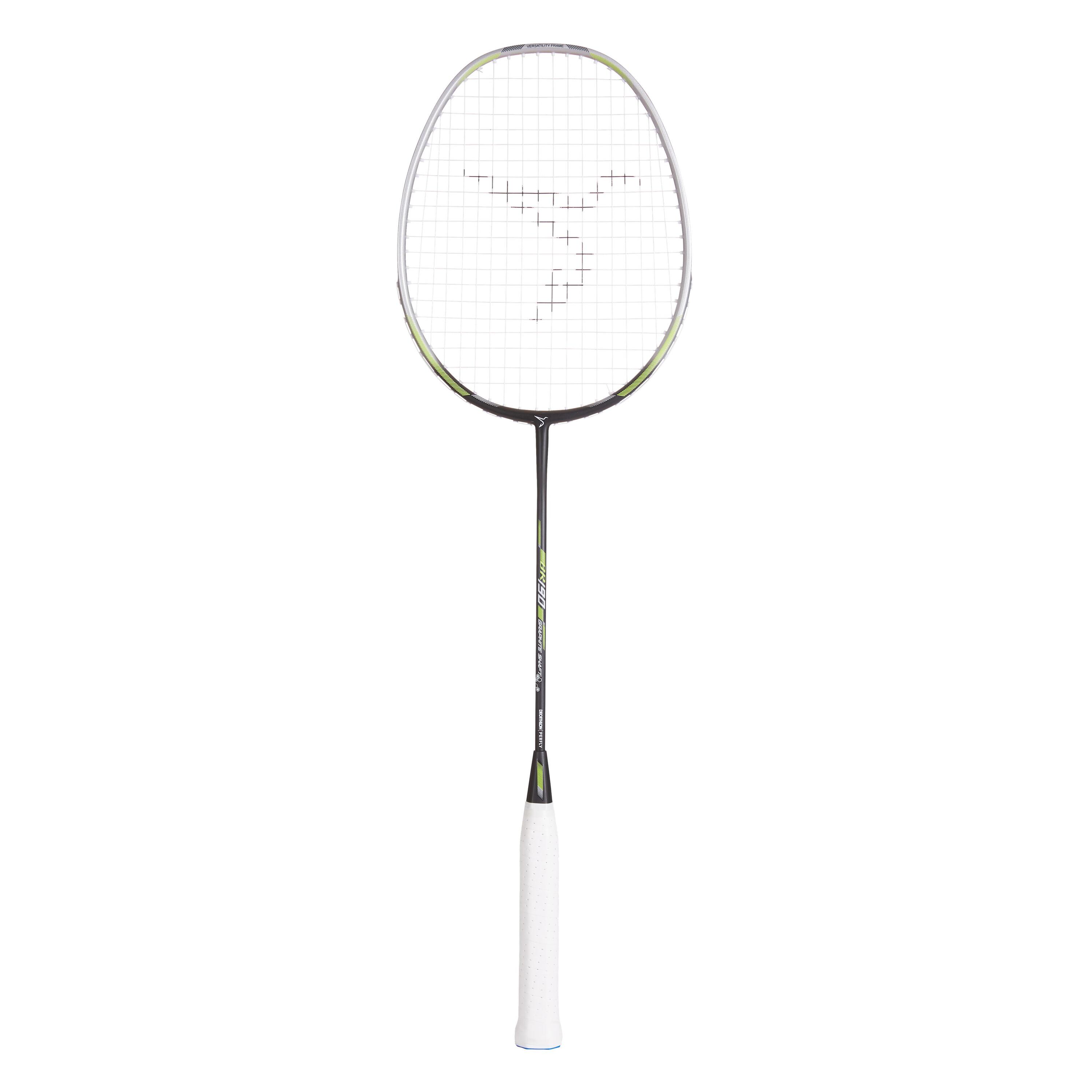 ADULT BADMINTON RACKET BR 190 SILVER CARBON 1/16