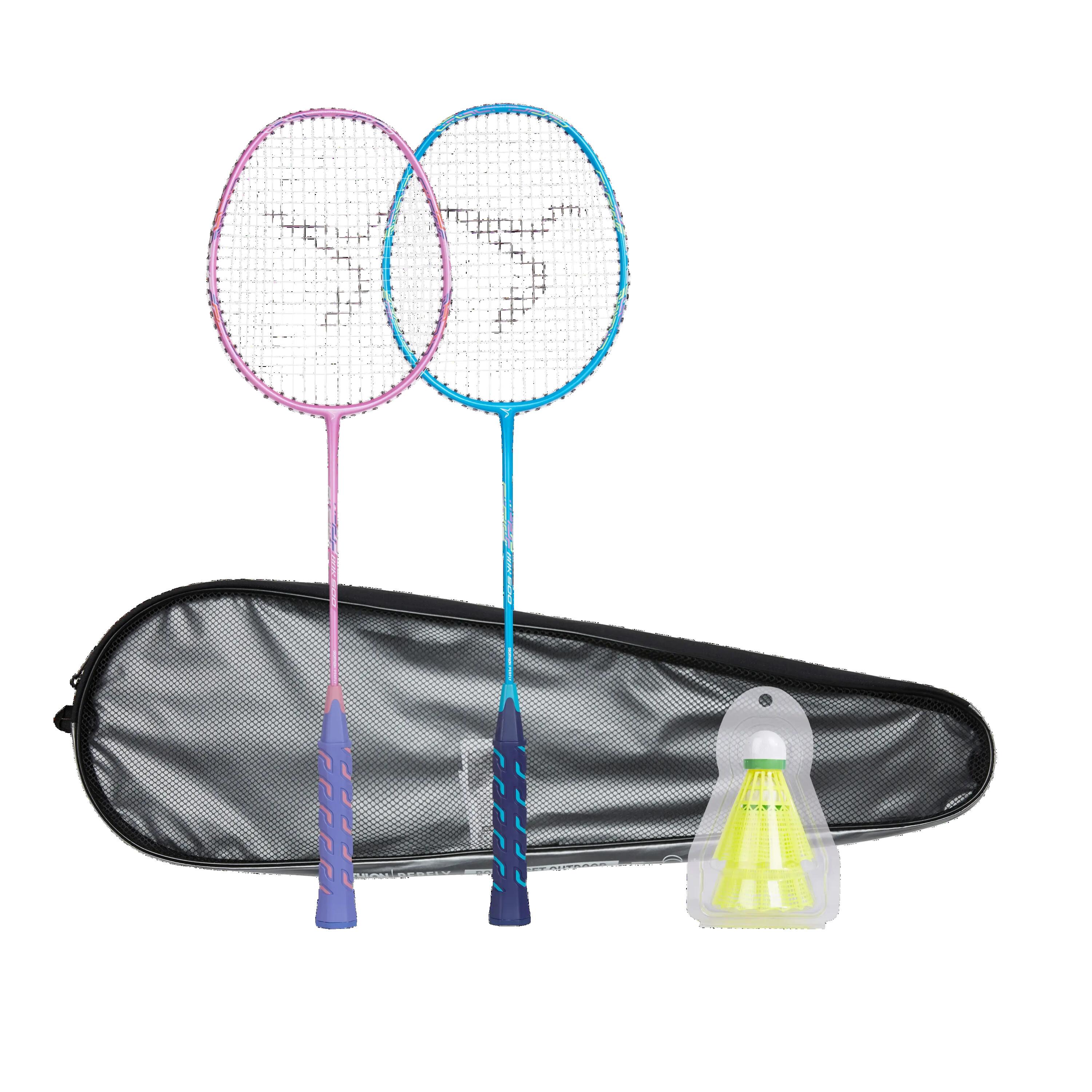BOR 500 OUTDOOR BADMINTON RACKET SET BLUE INDIGO 40/45