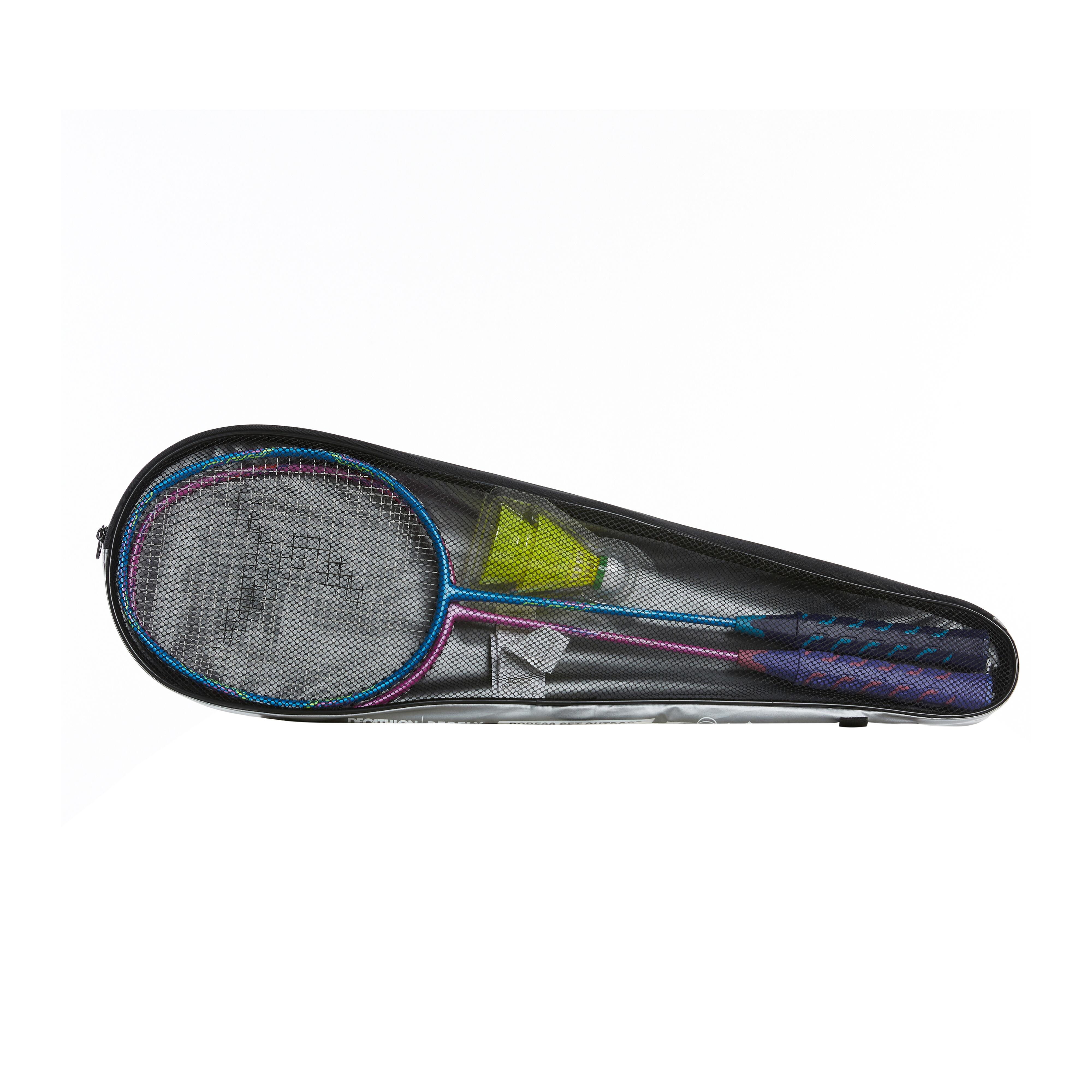 BOR 500 OUTDOOR BADMINTON RACKET SET BLUE INDIGO - Decathlon