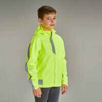 500 Kids' Waterproof Hi-Vis Cycling Jacket - Yellow