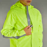 500 Kids' Waterproof Hi-Vis Cycling Jacket - Yellow