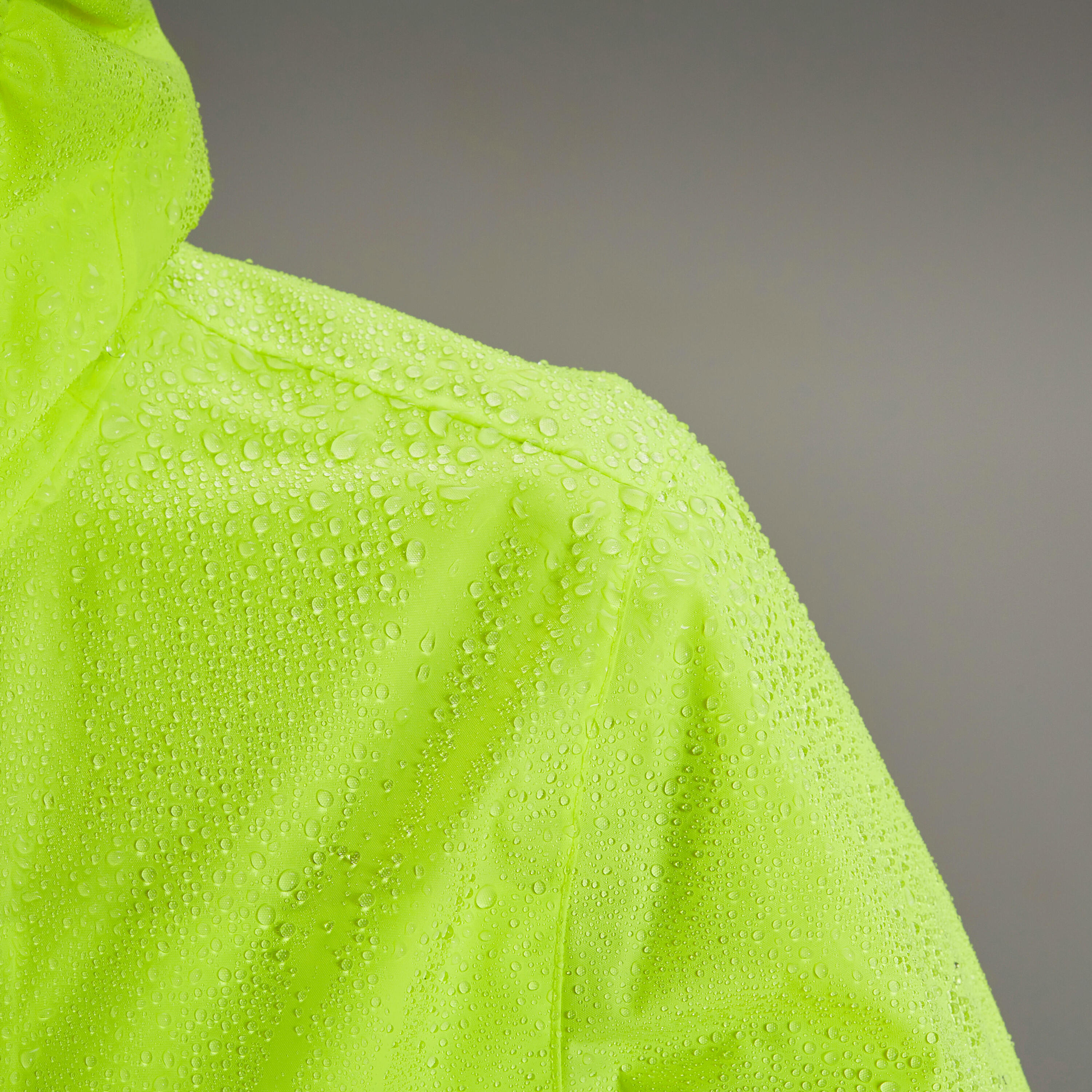 500 Kids' Waterproof Hi-Vis Cycling Jacket - Yellow 10/11