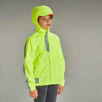 500 Kids' Waterproof Hi-Vis Cycling Jacket - Yellow