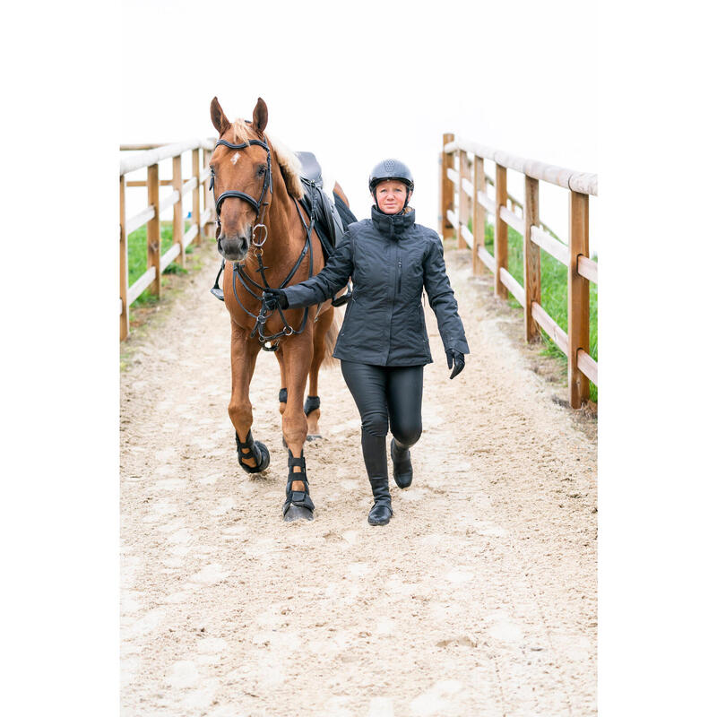 Pantalon équitation kipwarm imperméable Femme - 500 noir