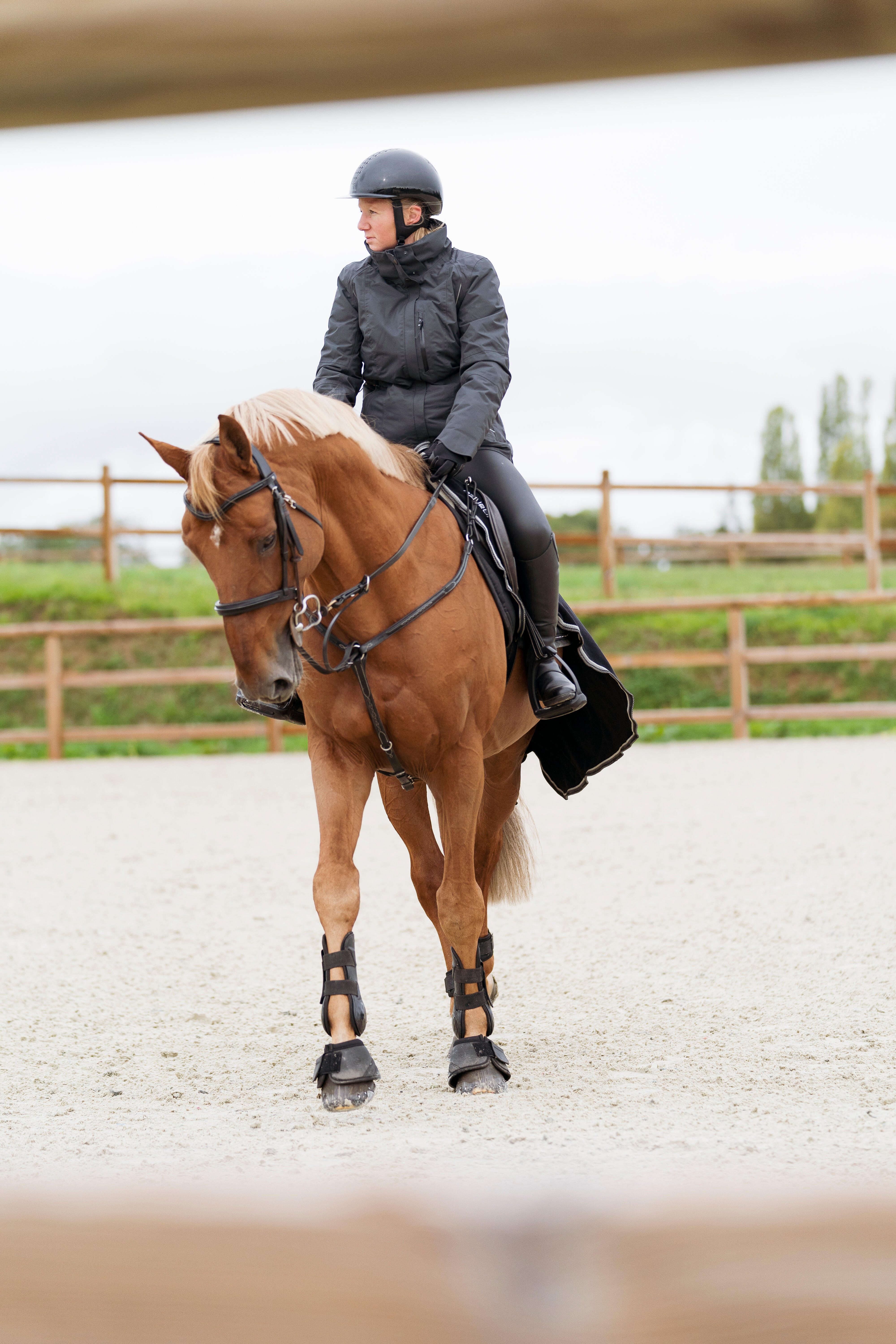 Pantalon d'équitation imperméable femme - Kipwarm 500 noir - FOUGANZA