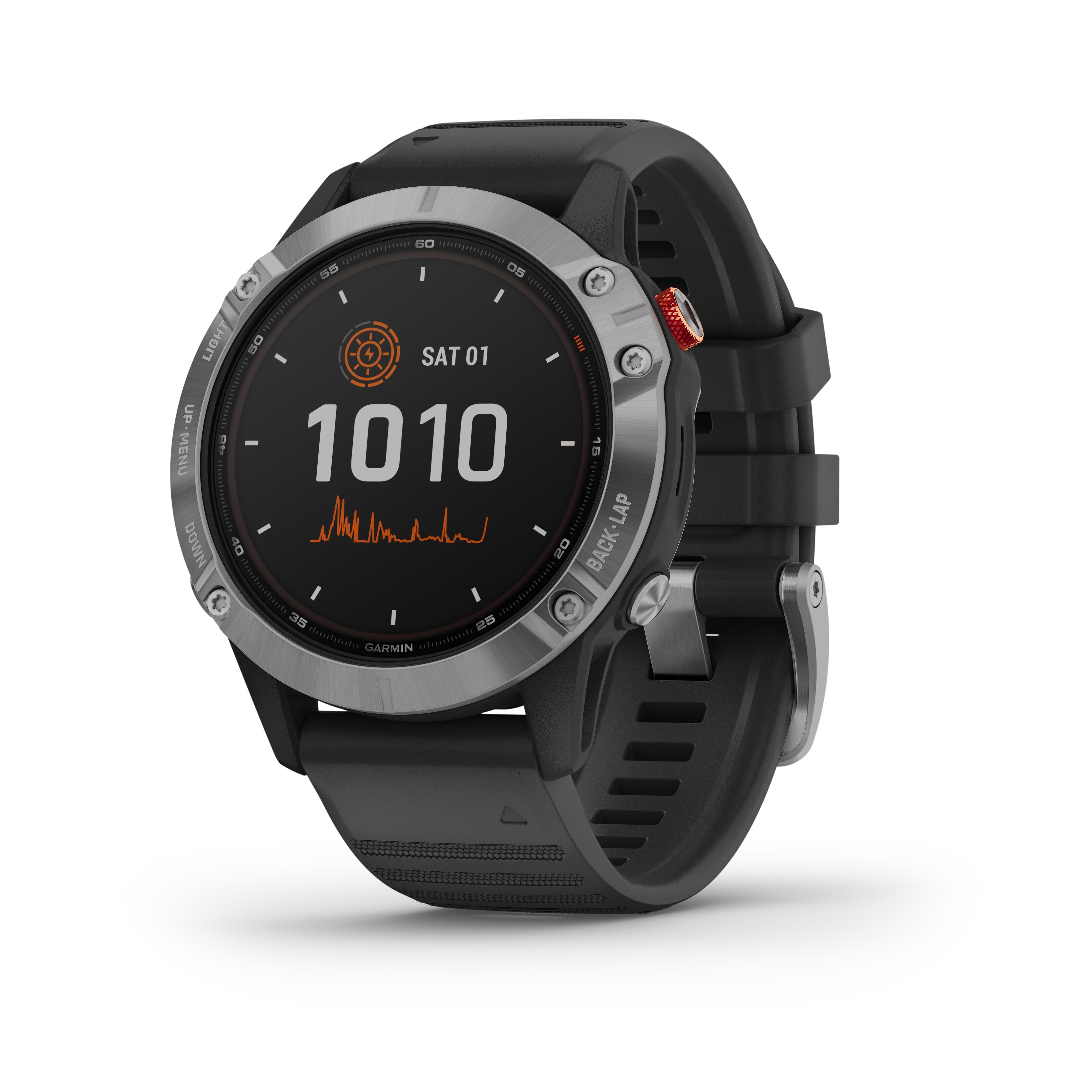 Orologio GPS FENIX 6 SOLAR silver GARMIN | DECATHLON